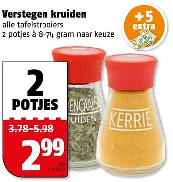 Aanbiedingen Verstegen kruiden - Huismerk Poiesz - Geldig van 24/07/2017 tot 30/07/2017 bij Poiesz