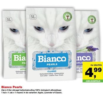 Aanbiedingen Bianco pearls kattenbakvulling - Bianco - Geldig van 24/07/2017 tot 06/08/2017 bij Jumper