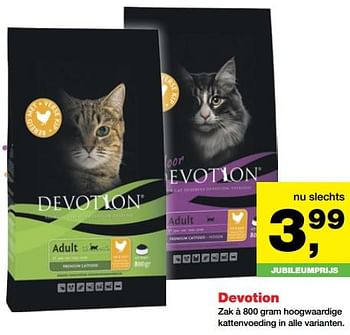Aanbiedingen Devotion kattenvoeding - Devotion - Geldig van 24/07/2017 tot 06/08/2017 bij Jumper
