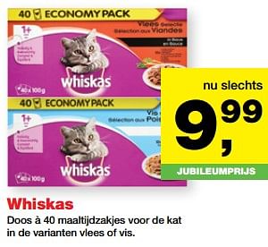 Aanbiedingen Whiskas maaltijdzakjes voor de kat - Whiskas - Geldig van 24/07/2017 tot 06/08/2017 bij Jumper