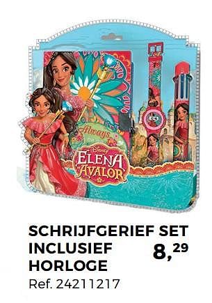 Aanbiedingen Schrijfgerief set inclusief horloge - Disney - Geldig van 01/08/2017 tot 12/09/2017 bij Supra Bazar