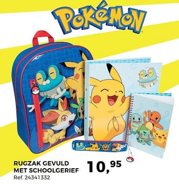 Aanbiedingen Rugzak gevuld met schoolgerief - Pokemon - Geldig van 01/08/2017 tot 12/09/2017 bij Supra Bazar