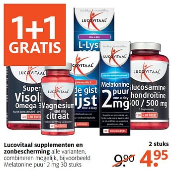 Aanbiedingen Lucovitaal supplementen en zonbescherming - Lucovitaal - Geldig van 24/07/2017 tot 30/07/2017 bij Etos