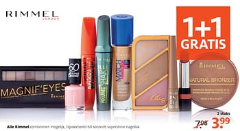 Aanbiedingen Alle rimmel combineren mogelijk, bijvoorbeeld supershine nagellak - Rimmel - Geldig van 24/07/2017 tot 30/07/2017 bij Etos