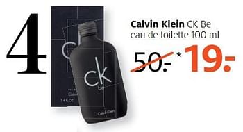 Aanbiedingen Calvin klein ck be eau de toilette - Calvin Klein - Geldig van 24/07/2017 tot 30/07/2017 bij Etos