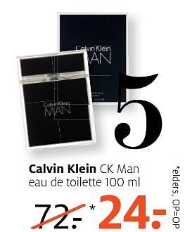 Aanbiedingen Calvin klein ck man eau de toilette - Calvin Klein - Geldig van 24/07/2017 tot 30/07/2017 bij Etos