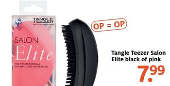 Aanbiedingen Tangle teezer salon elite black of pink - Tangle Teezer - Geldig van 24/07/2017 tot 30/07/2017 bij Etos