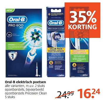 Aanbiedingen Oral-b elektrisch poetsen - Oral-B - Geldig van 24/07/2017 tot 30/07/2017 bij Etos