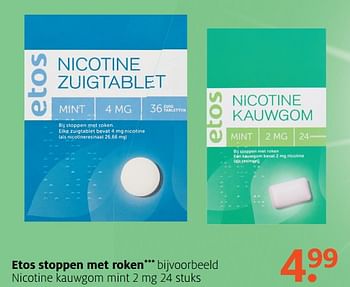 Aanbiedingen Etos stoppen met roken - Huismerk - Etos - Geldig van 24/07/2017 tot 30/07/2017 bij Etos