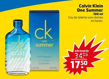 Aanbiedingen Calvin klein one summer - Calvin Klein - Geldig van 25/07/2017 tot 30/07/2017 bij Trekpleister