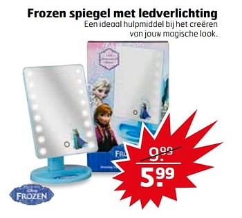 Aanbiedingen Frozen spiegel met ledverlichting - Disney  Frozen - Geldig van 25/07/2017 tot 30/07/2017 bij Trekpleister