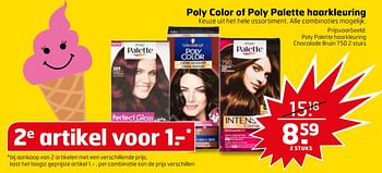 Aanbiedingen Poly palette haarkleuring chocolade bruin - Poly palette - Geldig van 25/07/2017 tot 30/07/2017 bij Trekpleister