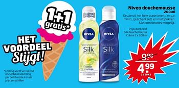 Aanbiedingen Silk douchemousse crème - Nivea - Geldig van 25/07/2017 tot 30/07/2017 bij Trekpleister