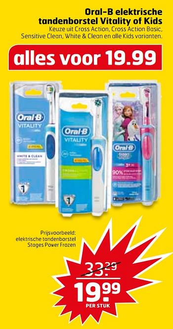 Aanbiedingen Elektrische tandenborstel stages power frozen - Oral-B - Geldig van 25/07/2017 tot 30/07/2017 bij Trekpleister