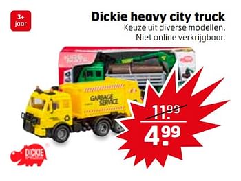 Aanbiedingen Dickie heavy city truck - Dickie - Geldig van 25/07/2017 tot 30/07/2017 bij Trekpleister