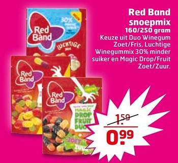 Aanbiedingen Red band snoepmix - Red band - Geldig van 25/07/2017 tot 30/07/2017 bij Trekpleister
