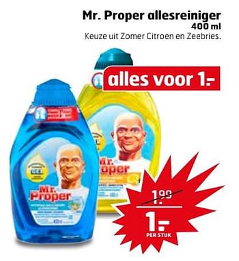 Aanbiedingen Mr. proper allesreiniger - Mr. Proper - Geldig van 25/07/2017 tot 30/07/2017 bij Trekpleister
