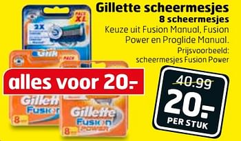 Aanbiedingen Scheermesjes fusion power - Gillette - Geldig van 25/07/2017 tot 30/07/2017 bij Trekpleister
