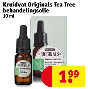 Aanbiedingen Kruidvat originals tea tree behandelingsolie - Huismerk - Kruidvat - Geldig van 25/07/2017 tot 06/08/2017 bij Kruidvat