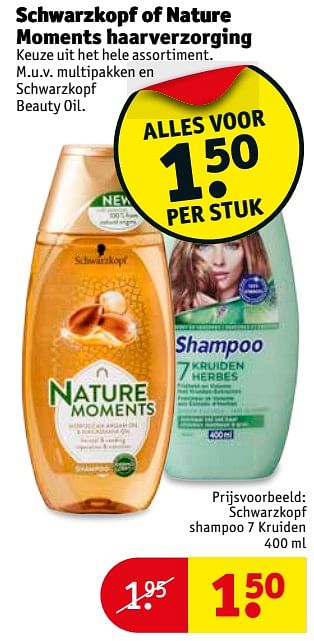 Aanbiedingen Schwarzkopf shampoo 7 kruiden - Schwartzkopf - Geldig van 25/07/2017 tot 06/08/2017 bij Kruidvat
