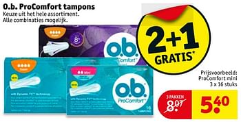 Aanbiedingen O.b. procomfort tampons - OB - Geldig van 25/07/2017 tot 06/08/2017 bij Kruidvat