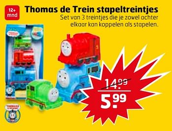 Aanbiedingen Thomas de trein stapeltreintjes - Thomas - Geldig van 25/07/2017 tot 30/07/2017 bij Trekpleister