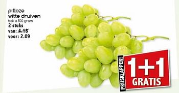 Aanbiedingen Pitloze witte druiven - Huismerk - Agrimarkt - Geldig van 24/07/2017 tot 29/07/2017 bij Agrimarkt
