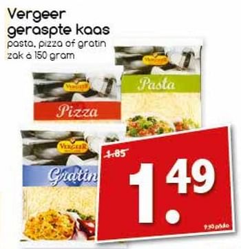 Aanbiedingen Vergeer geraspte kaas - Vergeer  - Geldig van 24/07/2017 tot 29/07/2017 bij Agrimarkt