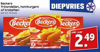 Aanbiedingen Beckers frikandellen, hamburgers of kroketten - Beckers - Geldig van 24/07/2017 tot 29/07/2017 bij Agrimarkt