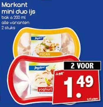 Aanbiedingen Markant mini duo ijs - Markant - Geldig van 24/07/2017 tot 29/07/2017 bij Agrimarkt