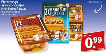 Aanbiedingen Flemmings snackbroodjes met heinz saus - Heinz - Geldig van 24/07/2017 tot 29/07/2017 bij Agrimarkt