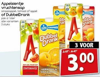 Aanbiedingen Appelsientje vruchtensap of dubbeldrank - Huismerk - Agrimarkt - Geldig van 24/07/2017 tot 29/07/2017 bij Agrimarkt