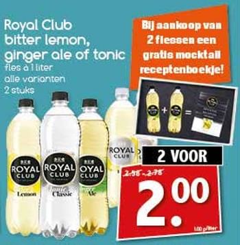 Aanbiedingen Royal club bitter lemon, ginger ale of tonic - Royal Club - Geldig van 24/07/2017 tot 29/07/2017 bij Agrimarkt