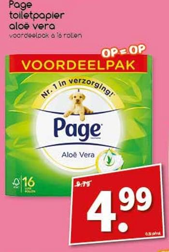 Aanbiedingen Page toiletpapier aloe vera - Page - Geldig van 24/07/2017 tot 29/07/2017 bij Agrimarkt