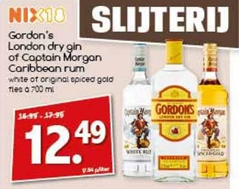 Aanbiedingen Gordon`s london dry gin of captain morgan caribbean rum - Huismerk - Agrimarkt - Geldig van 24/07/2017 tot 29/07/2017 bij Agrimarkt