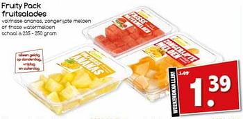 Aanbiedingen Fruity pack fruitsalades - Fruity - Geldig van 24/07/2017 tot 29/07/2017 bij Agrimarkt