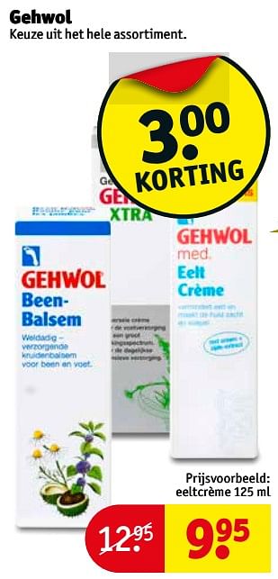 Aanbiedingen Gehwol eeltcrème - Gehwol - Geldig van 25/07/2017 tot 06/08/2017 bij Kruidvat