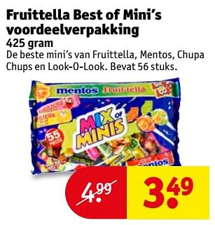 Aanbiedingen Fruittella best of mini`s voordeelverpakking - Huismerk - Kruidvat - Geldig van 25/07/2017 tot 06/08/2017 bij Kruidvat