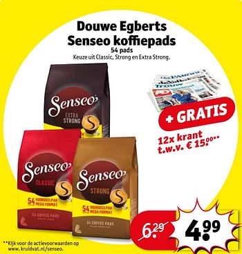 Aanbiedingen Douwe egberts senseo koffiepads - Douwe Egberts - Geldig van 25/07/2017 tot 06/08/2017 bij Kruidvat
