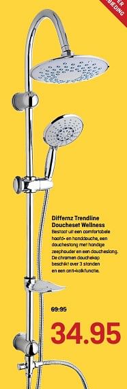 Aanbiedingen Differnz trendline doucheset wellness - Differnz - Geldig van 24/07/2017 tot 06/08/2017 bij Multimate