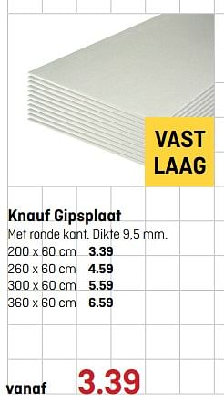 Aanbiedingen Knauf gipsplaat - Knauf - Geldig van 24/07/2017 tot 06/08/2017 bij Multimate