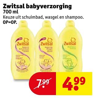 Aanbiedingen Zwitsal babyverzorging - Zwitsal - Geldig van 25/07/2017 tot 06/08/2017 bij Kruidvat