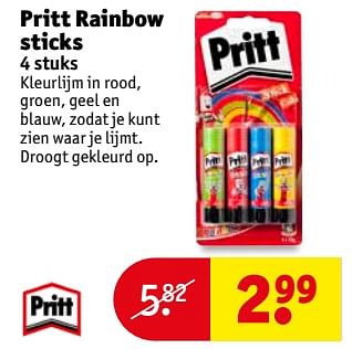 Aanbiedingen Pritt rainbow sticks - Pritt - Geldig van 25/07/2017 tot 06/08/2017 bij Kruidvat