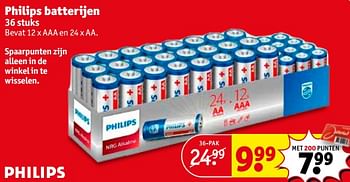 Aanbiedingen Philips batterijen - Philips - Geldig van 25/07/2017 tot 06/08/2017 bij Kruidvat