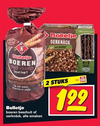 Aanbiedingen Bolletje boeren beschuit of oerknäck, alle smaken - Bolletje - Geldig van 24/07/2017 tot 30/07/2017 bij Nettorama