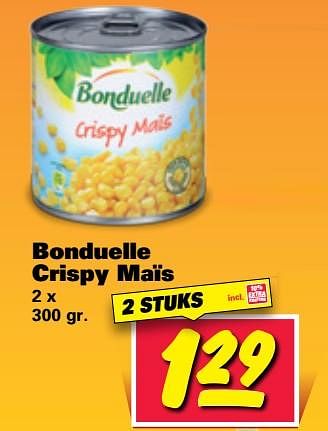Aanbiedingen Bonduelle crispy maïs - Bonduelle - Geldig van 24/07/2017 tot 30/07/2017 bij Nettorama