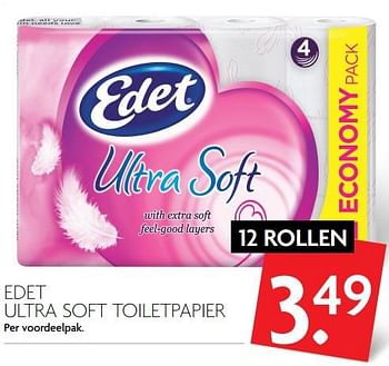 Aanbiedingen Edet ultra soft toiletpapier - Edet - Geldig van 23/07/2017 tot 30/07/2017 bij Deka Markt