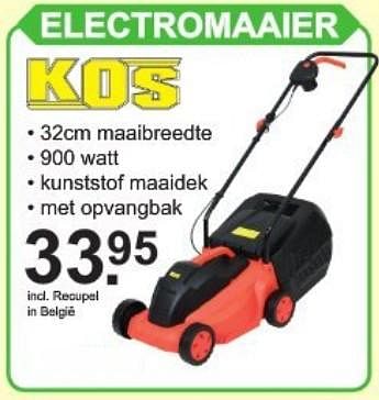 Aanbiedingen Kos electromaaier - Kos - Geldig van 17/07/2017 tot 05/08/2017 bij Van Cranenbroek