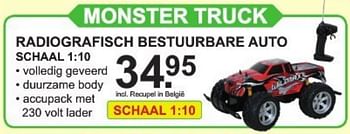 Aanbiedingen Radiografisch bestuurbare auto monster truck - Huismerk - Van Cranenbroek - Geldig van 17/07/2017 tot 05/08/2017 bij Van Cranenbroek