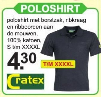 Aanbiedingen Poloshirt - Cratex - Geldig van 17/07/2017 tot 05/08/2017 bij Van Cranenbroek
